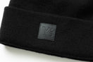 ベーシック カフニット Y's FW25 レザーパッチ ブラック