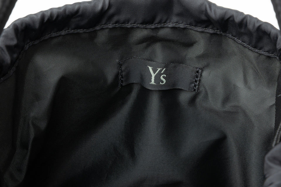 2WAY ドローストリング ポーチ 3L Y's FW25 ナイロンツイル ブラック