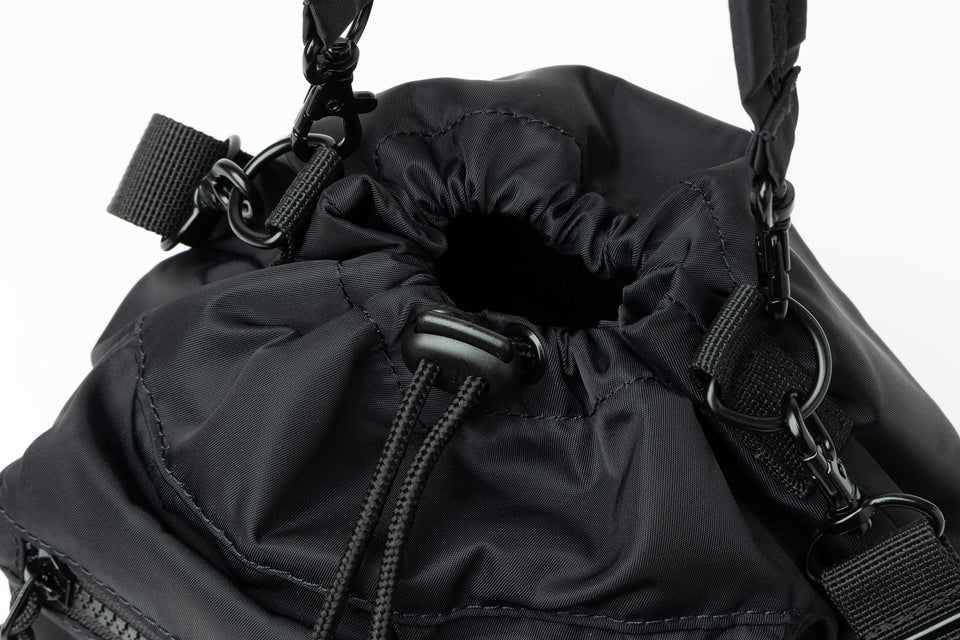 2WAY ドローストリング ポーチ 3L Y's FW25 ナイロンツイル ブラック
