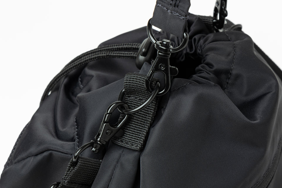 2WAY ドローストリング ポーチ 3L Y's FW25 ナイロンツイル ブラック