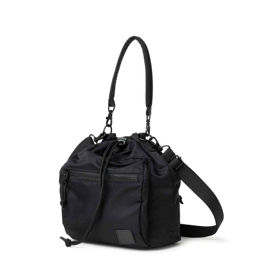 2WAY ドローストリング ポーチ 3L Y's FW25 ナイロンツイル ブラック
