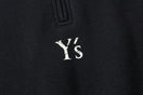 裏毛 オーバーサイズド スウェット ハーフジップ Y's FW25 ブラック