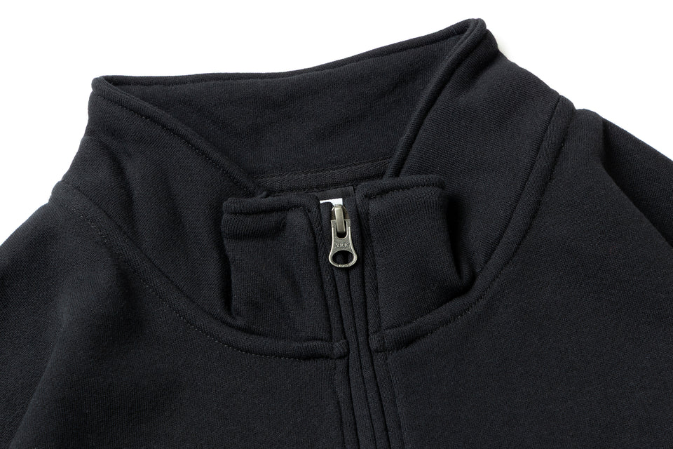 裏毛 オーバーサイズド スウェット ハーフジップ Y's FW25 ブラック