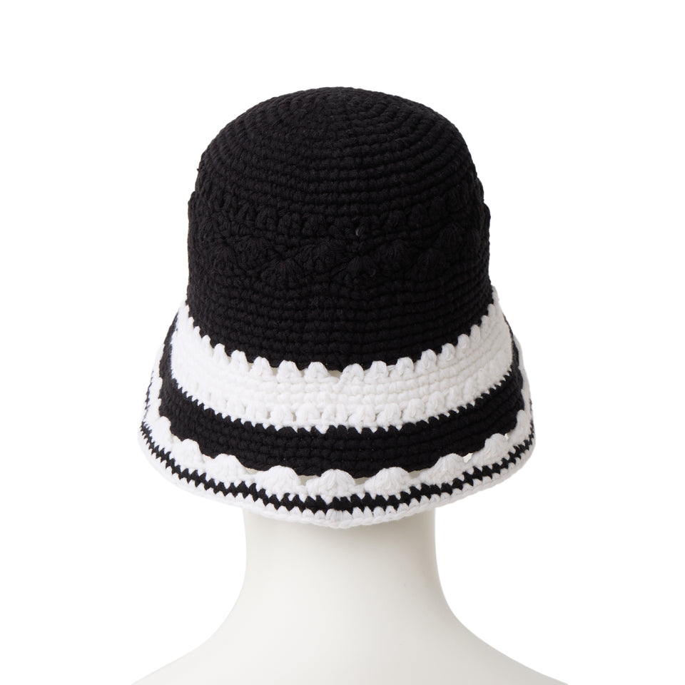 クロシェ ニットバケット Crochet Knit Border ブラック/ホワイト | NEW ERA ニューエラ公式オンラインストア