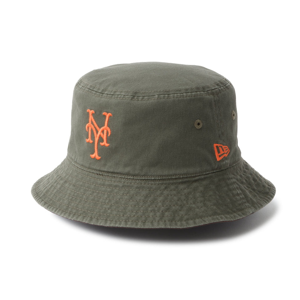 バケット01 MLB Bucket Hat リバーシブル Reversible ニューヨーク・メッツ バーントウッド/ニューオリーブ | NEW ERA ニューエラ公式オンラインストア
