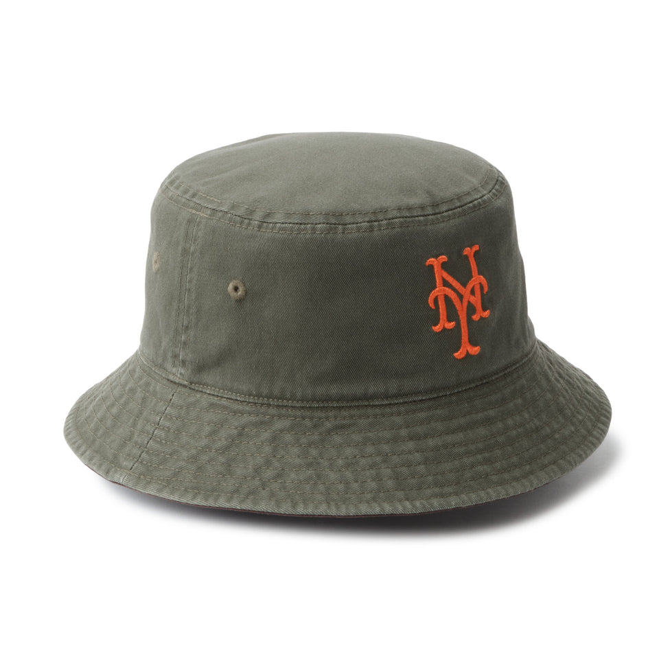 バケット01 MLB Bucket Hat リバーシブル Reversible ニューヨーク・メッツ バーントウッド/ニューオリーブ | NEW ERA ニューエラ公式オンラインストア