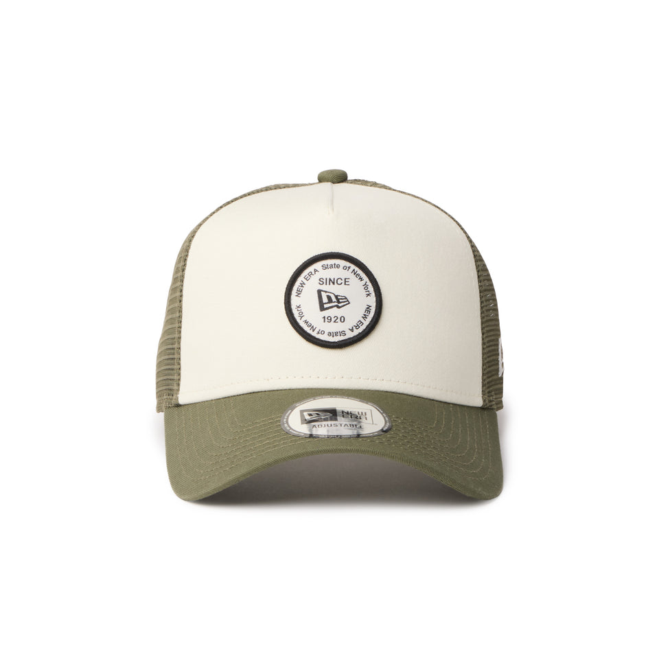 9FORTY A-Frame トラッカー Round Patch クロームホワイト/ニューオリーブ | NEW ERA ニューエラ公式オンラインストア