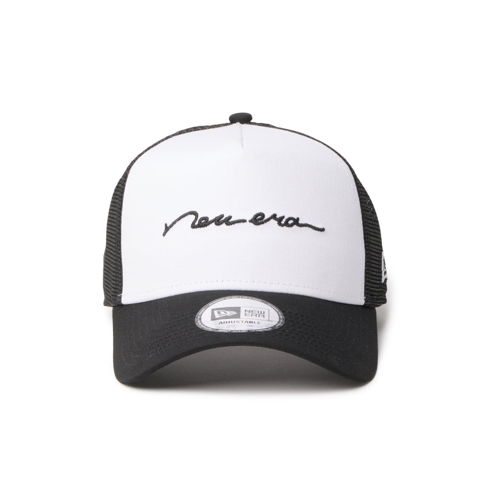9FORTY A-Frame トラッカー Handwritten Logo Logo ホワイト/ブラック | NEW ERA ニューエラ公式オンラインストア