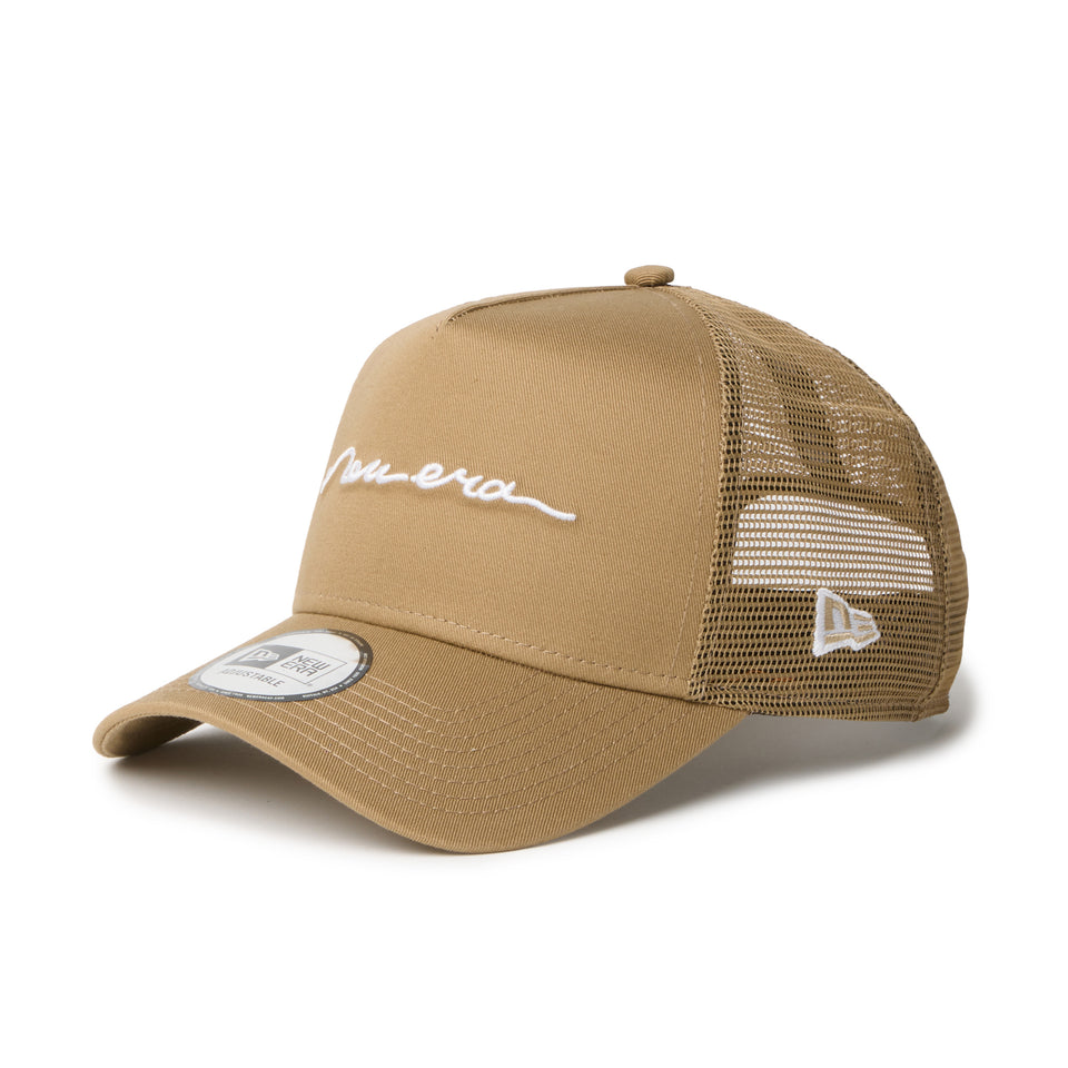 9FORTY A-Frame トラッカー Handwritten Logo Logo カーキ | NEW ERA ニューエラ公式オンラインストア