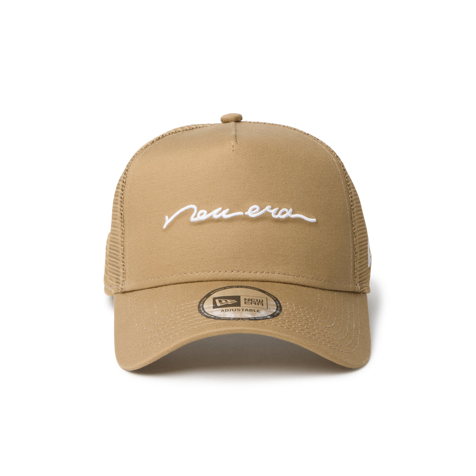 9FORTY A-Frame トラッカー Handwritten Logo Logo カーキ | NEW ERA ニューエラ公式オンラインストア