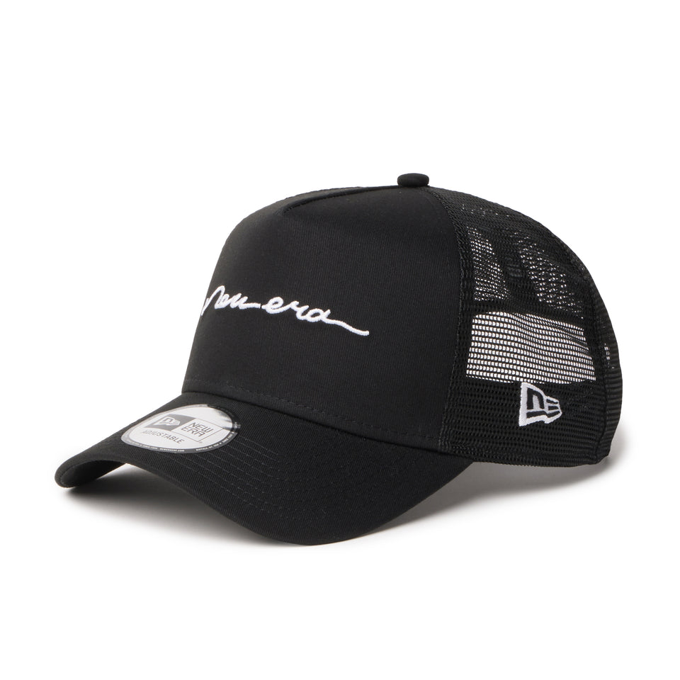 9FORTY A-Frame トラッカー Handwritten Logo Logo ブラック | NEW ERA ニューエラ公式オンラインストア