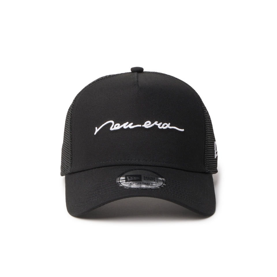 9FORTY A-Frame トラッカー Handwritten Logo Logo ブラック | NEW ERA ニューエラ公式オンラインストア