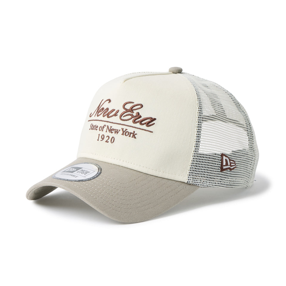 9FORTY A-Frame トラッカー Classic Script クロームホワイト/ペブル | NEW ERA ニューエラ公式オンラインストア