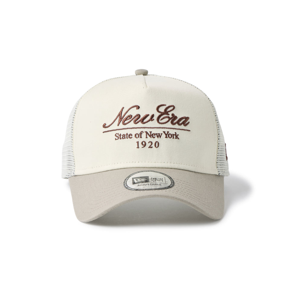 9FORTY A-Frame トラッカー Classic Script クロームホワイト/ペブル | NEW ERA ニューエラ公式オンラインストア