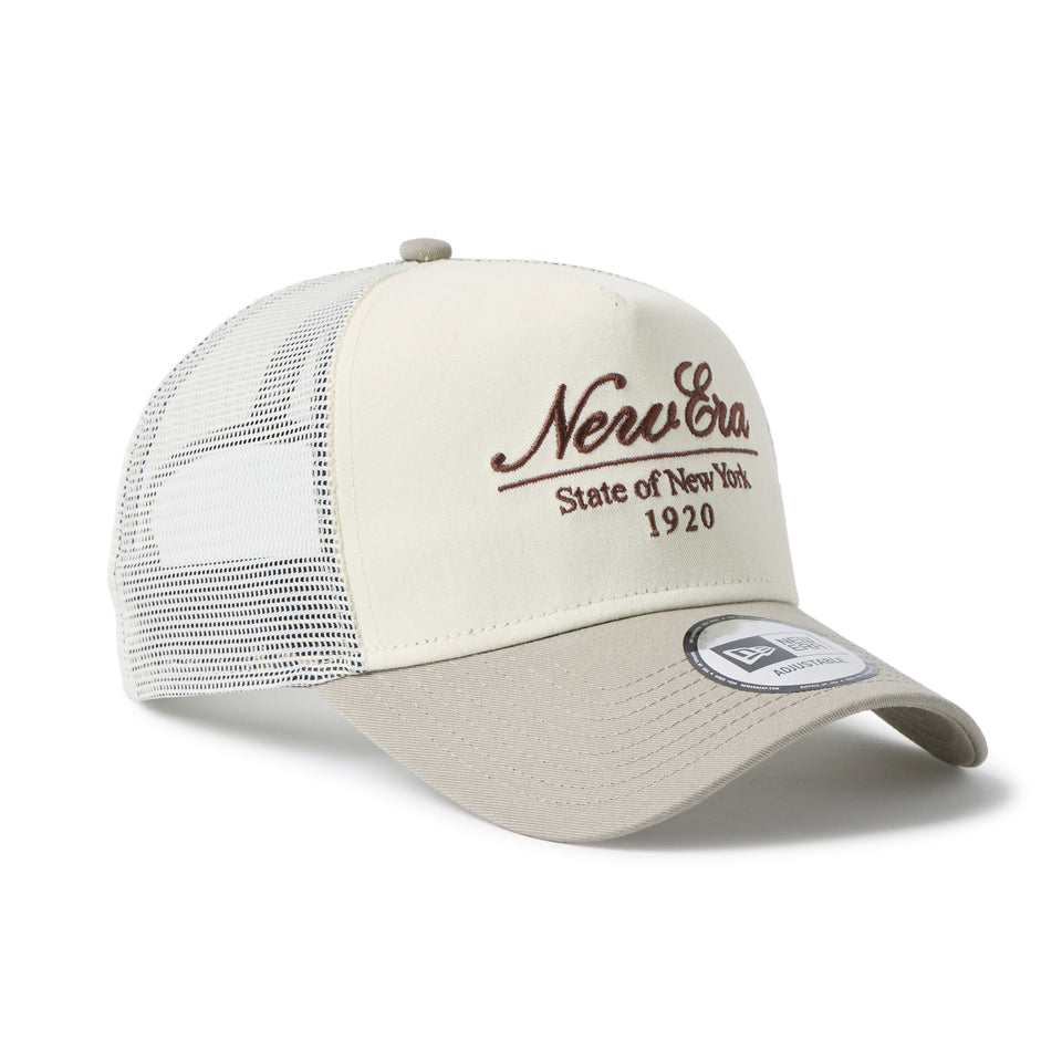 9FORTY A-Frame トラッカー Classic Script クロームホワイト/ペブル | NEW ERA ニューエラ公式オンラインストア