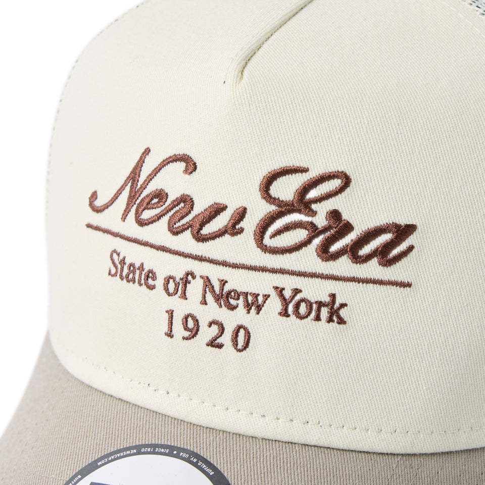 9FORTY A-Frame トラッカー Classic Script クロームホワイト/ペブル | NEW ERA ニューエラ公式オンラインストア