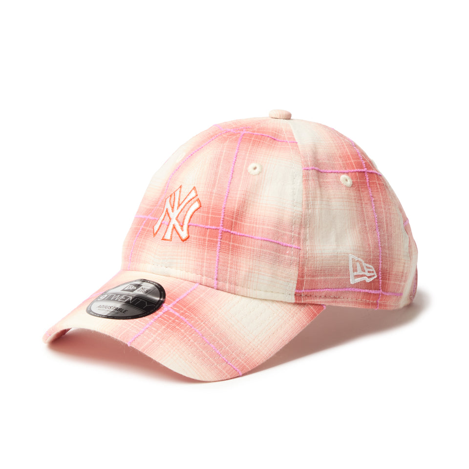 9TWENTY ニューヨーク・ヤンキース Ombre Plaid オンブレチェック オレンジ | NEW ERA ニューエラ公式オンラインストア
