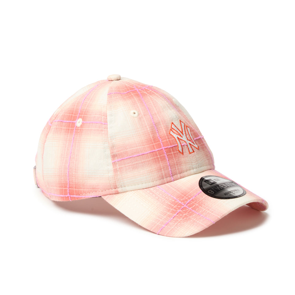 9TWENTY ニューヨーク・ヤンキース Ombre Plaid オンブレチェック オレンジ | NEW ERA ニューエラ公式オンラインストア