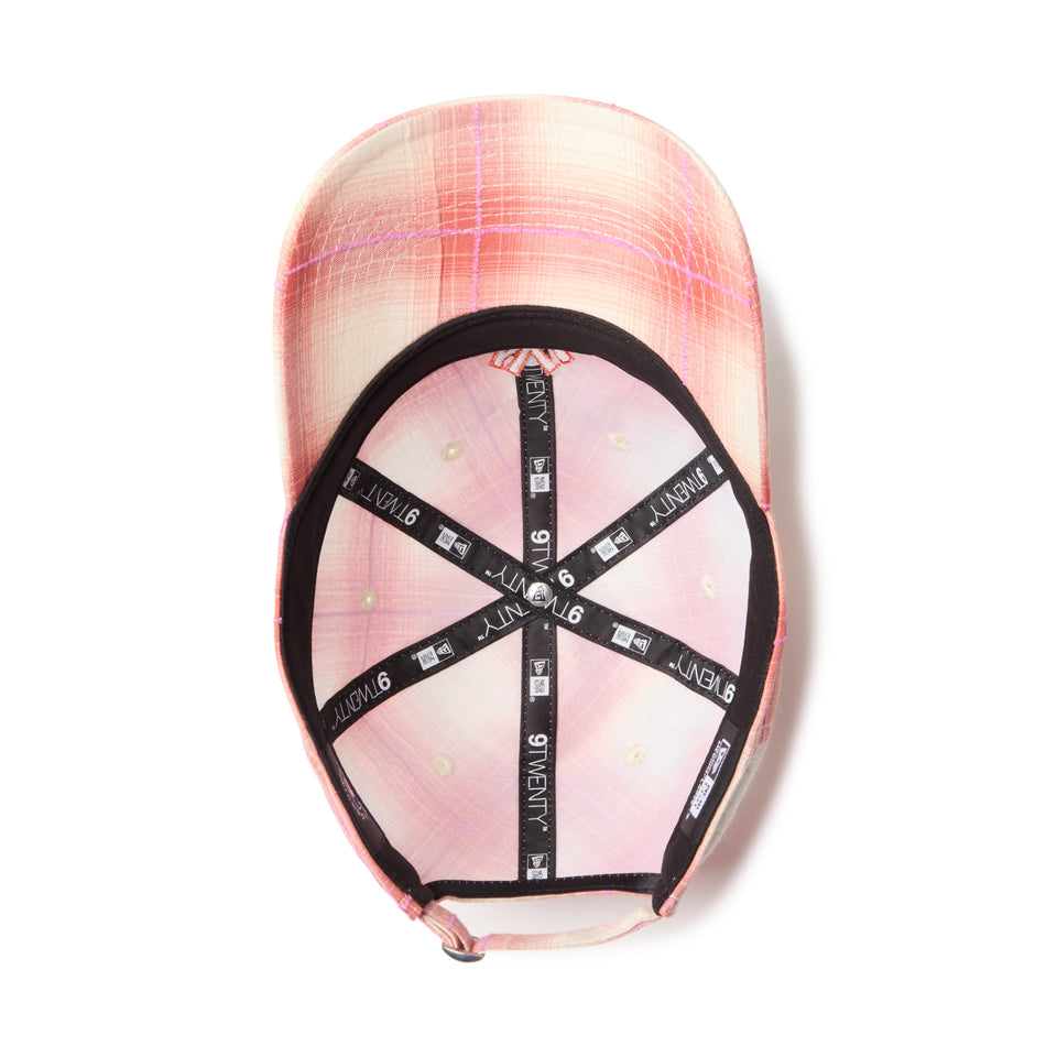 9TWENTY ニューヨーク・ヤンキース Ombre Plaid オンブレチェック オレンジ | NEW ERA ニューエラ公式オンラインストア