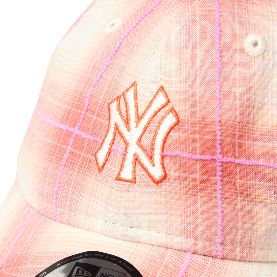 9TWENTY ニューヨーク・ヤンキース Ombre Plaid オンブレチェック オレンジ | NEW ERA ニューエラ公式オンラインストア