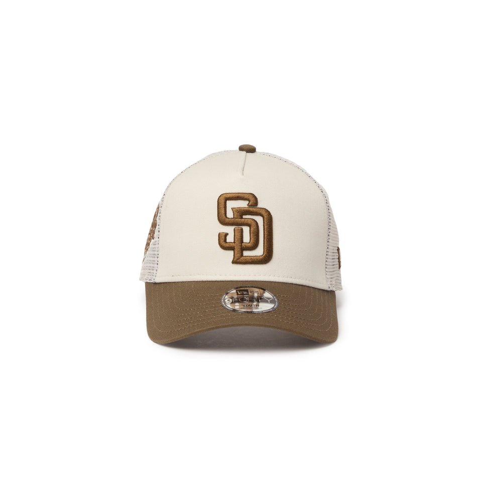 キッズ Youth 9FORTY A-Frame トラッカー サンディエゴ・パドレス MLB Side Patch ストーン/モス | NEW ERA ニューエラ公式オンラインストア
