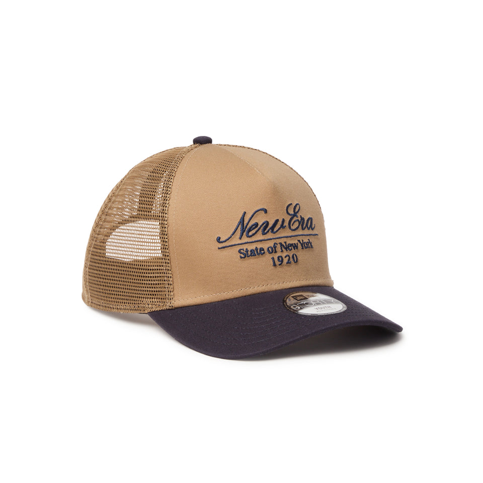 キッズ Youth 9FORTY A-Frame トラッカー Classic Script カーキ/ネイビー | NEW ERA ニューエラ公式オンラインストア