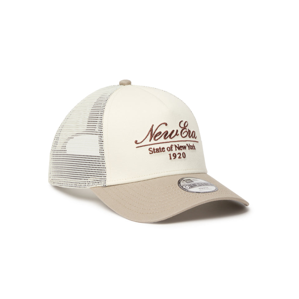 キッズ Youth 9FORTY A-Frame トラッカー Classic Script クロームホワイト/ペブル | NEW ERA ニューエラ公式オンラインストア