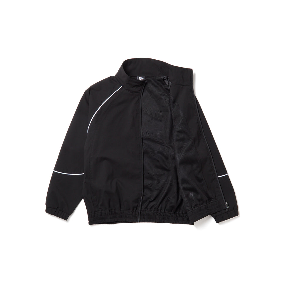 キッズ Youth オーバーサイズド パイピング ジャケット ボックスロゴ ブラック｜パフォーマンスアパレル | NEW ERA ニューエラ公式オンラインストア