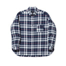 長袖 オックスフォード ボタンダウンシャツ BLACK LABEL SS24 タータンチェック ネイビー