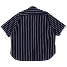 半袖 ブロード シャツ BLACK LABEL SS23 ストライプ ネイビー