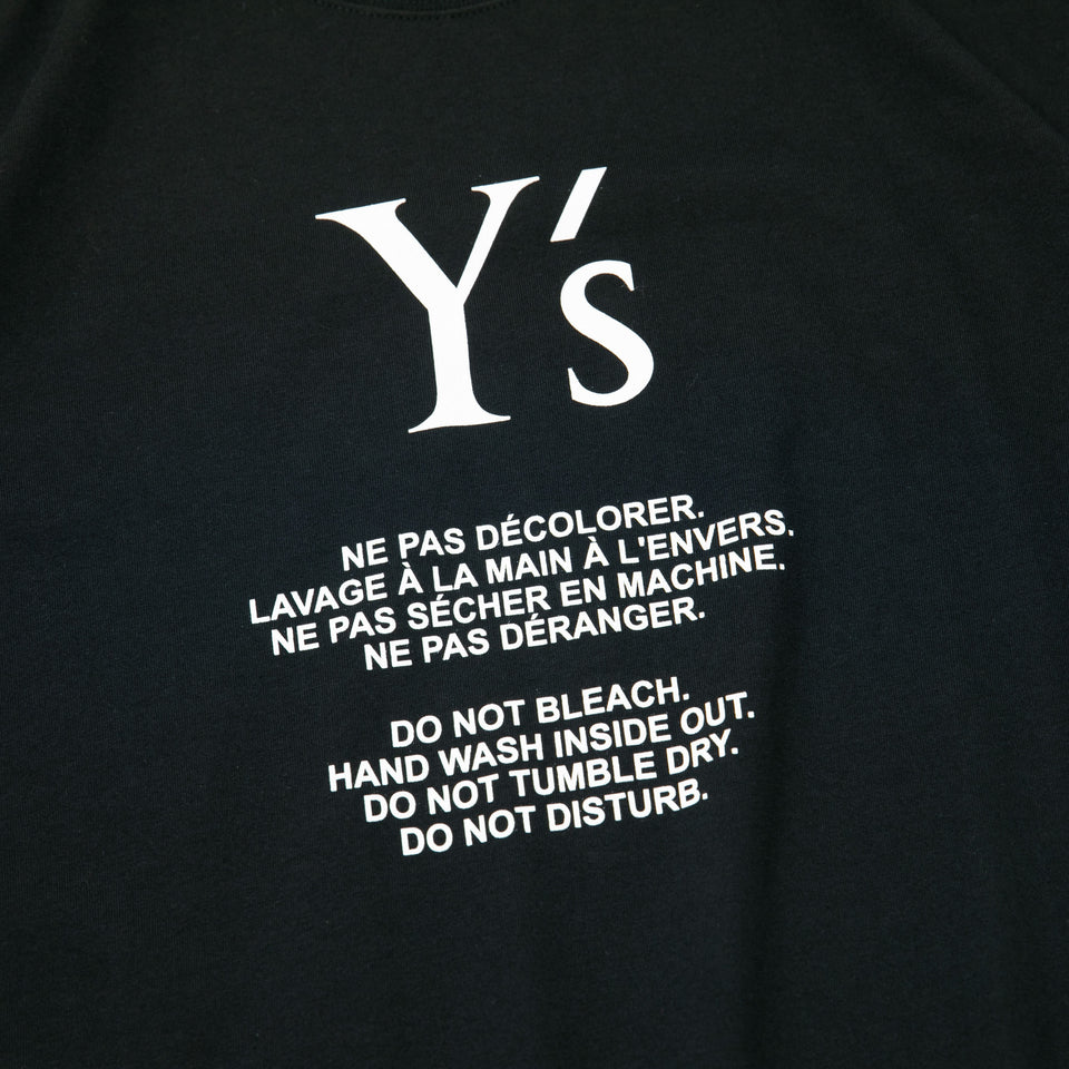 半袖 コットン Tシャツ Y's SS24 ブラック レギュラーフィット