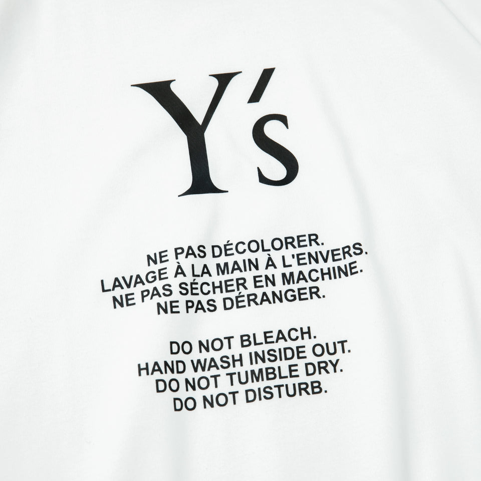 半袖 コットン Tシャツ Y's SS24 ホワイト レギュラーフィット