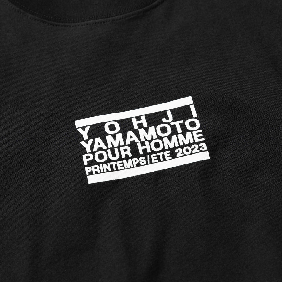 半袖 コットン Tシャツ Yohji Yamamoto SS23 ボックスロゴ ブラック レギュラーフィット