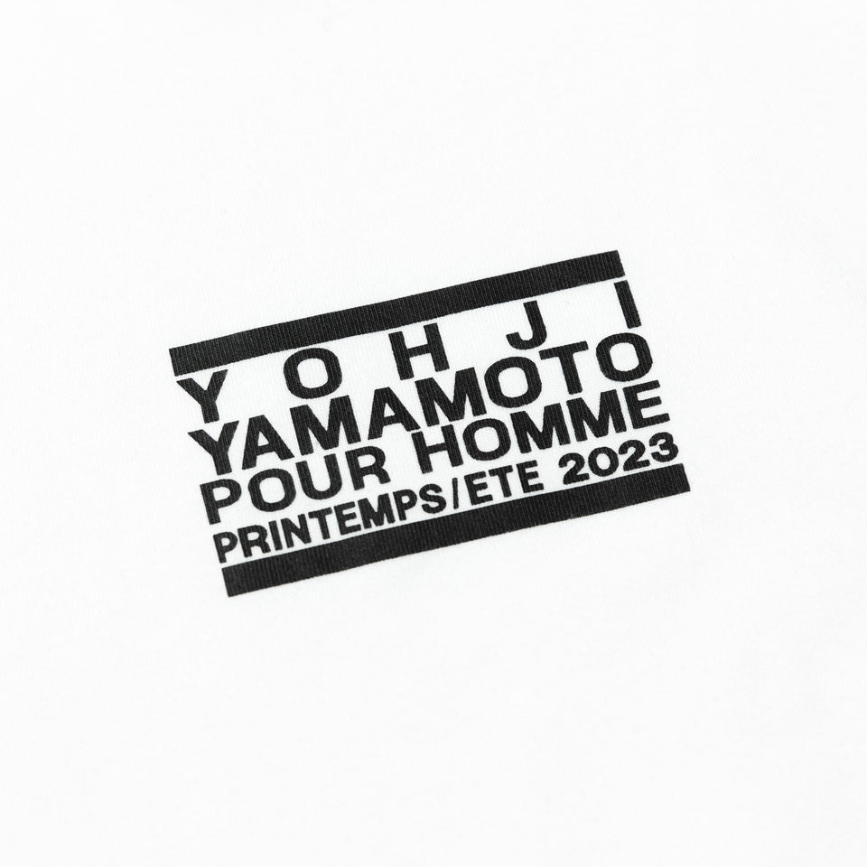 半袖 コットン Tシャツ Yohji Yamamoto SS23 ボックスロゴ ホワイト レギュラーフィット