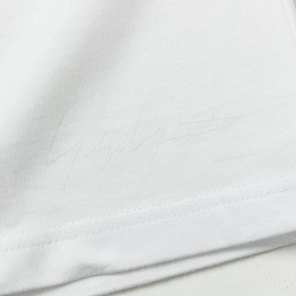 半袖 コットン Tシャツ Yohji Yamamoto SS23 ボックスロゴ ホワイト レギュラーフィット