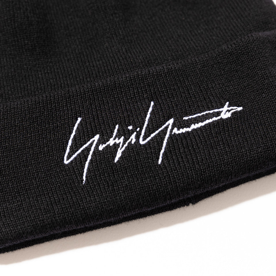 コットン ベーシック カフニット Yohji Yamamoto FW23 シグネチャーロゴ ブラック