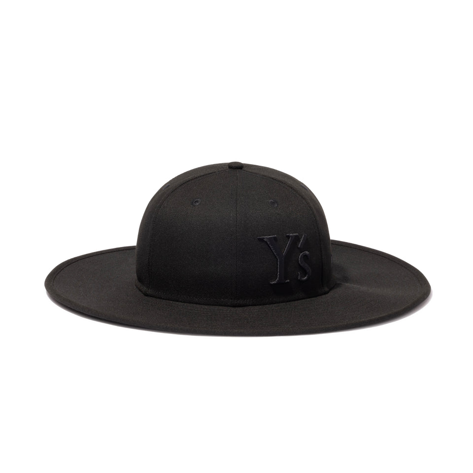 フィッテド ロングブリムハット Y's FW24 ブラック × ブラック
