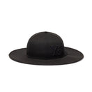 フィッテド ロングブリムハット Y's FW24 ブラック × ブラック