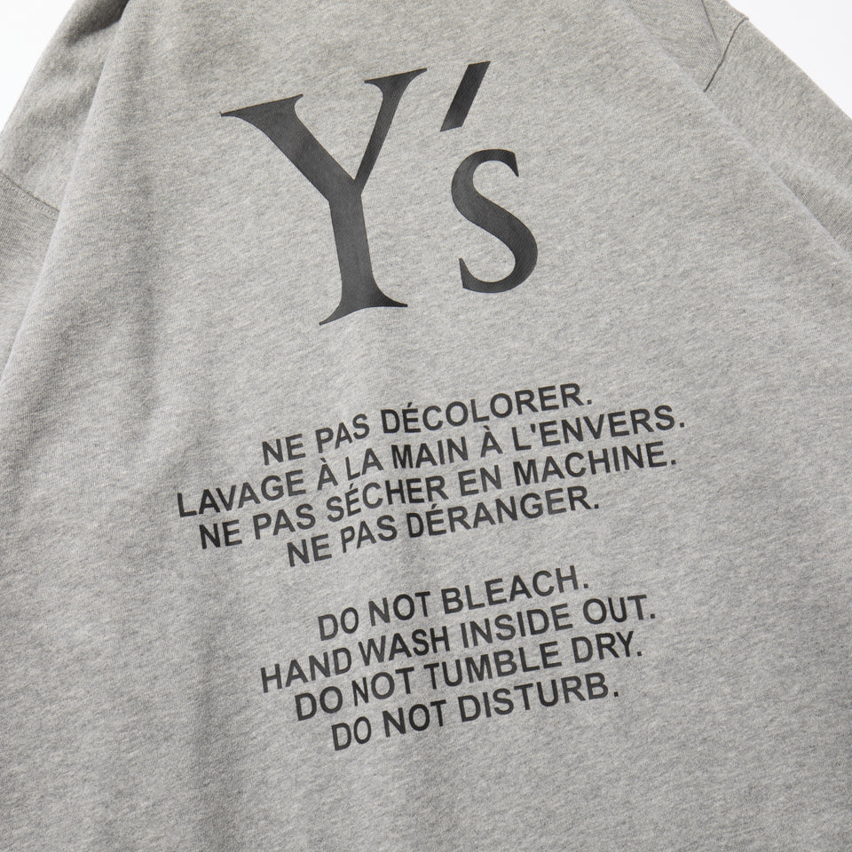 裏毛 プルオーバーフーディー Y's FW24 グレー