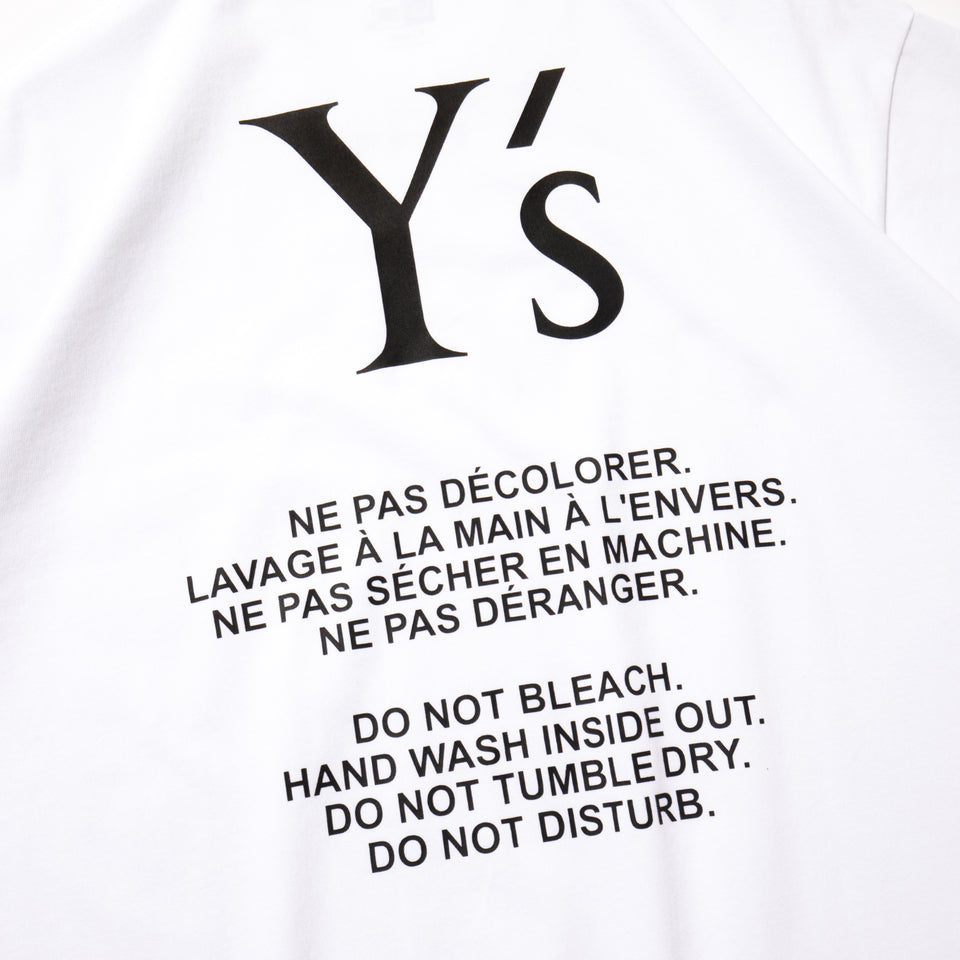 半袖 コットン Tシャツ Y's FW24 ホワイト レギュラーフィット