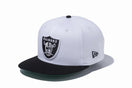 9FIFTY オークランド・レイダースシールドロゴ ホワイト × ブラック ブラックバイザー