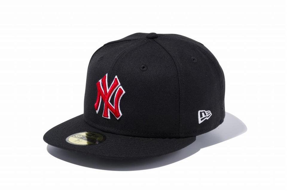 59FIFTY MLB ニューヨーク・ヤンキース ブラック × レッド ホワイトアウトライン