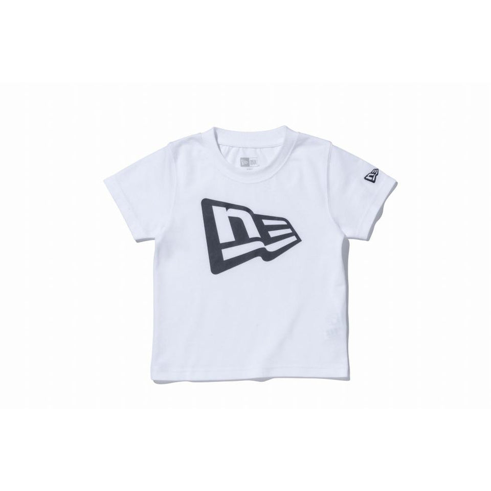 Child コットン Tシャツ フラッグロゴ ホワイト × ブラック