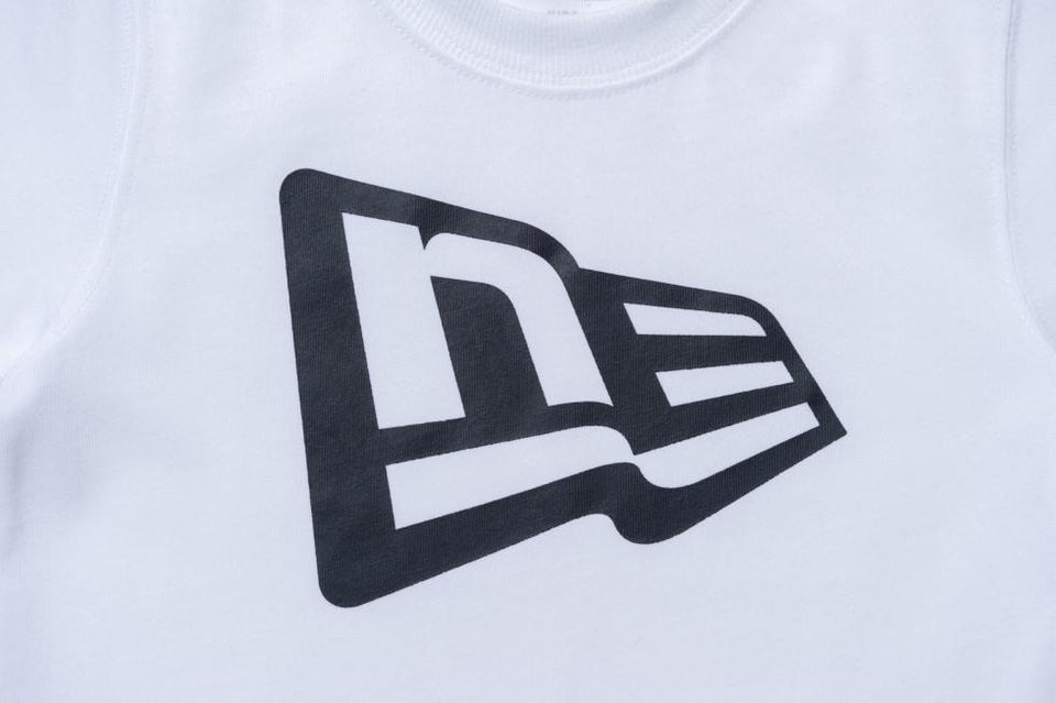 Child コットン Tシャツ フラッグロゴ ホワイト × ブラック