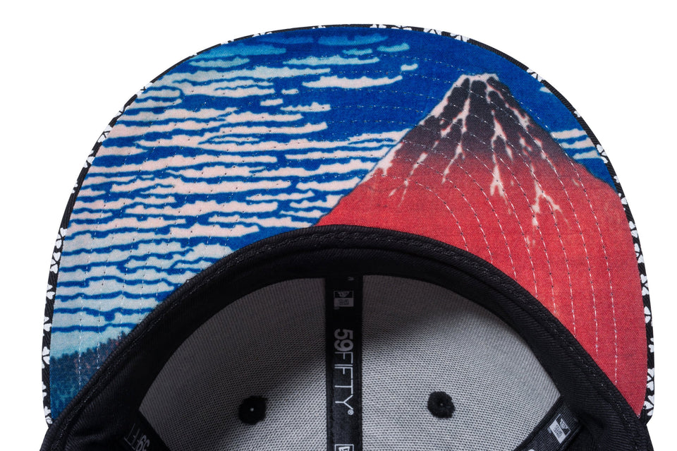 【ストア限定】 59FIFTY 浮世絵 葛飾北斎 凱風快晴 ブラック 小紋バイザー
