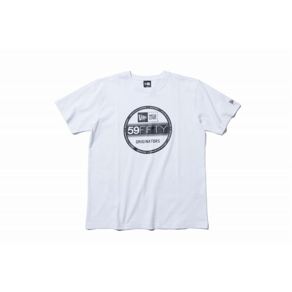 コットン Tシャツ バイザーステッカー ホワイト × ブラック レギュラーフィット
