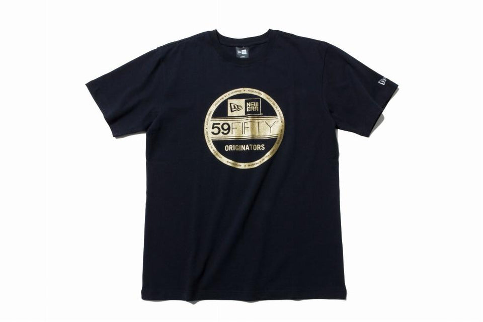 コットン Tシャツ バイザーステッカー ブラック × ゴールド レギュラーフィット