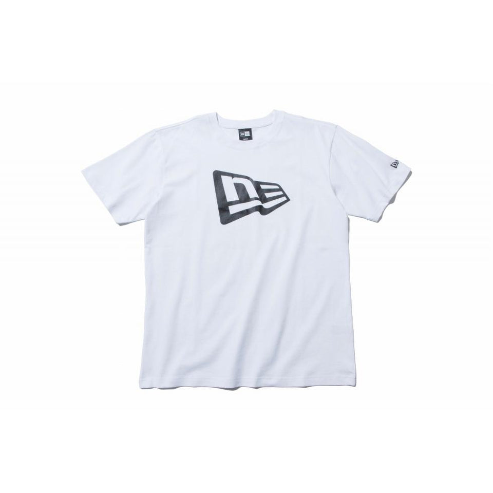 コットン Tシャツ フラッグロゴ ホワイト × ブラック レギュラーフィット