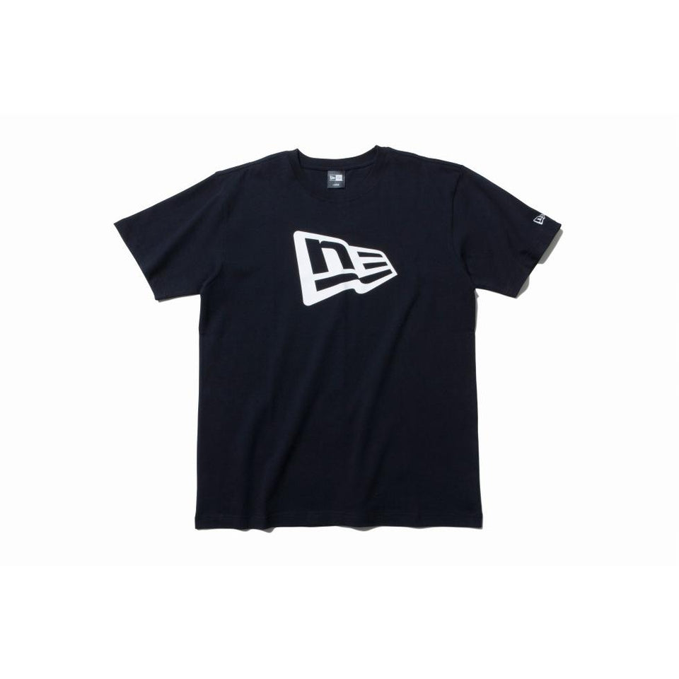 コットン Tシャツ フラッグロゴ ブラック × ホワイト レギュラーフィット