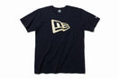 コットン Tシャツ フラッグロゴ ブラック × ゴールド レギュラーフィット